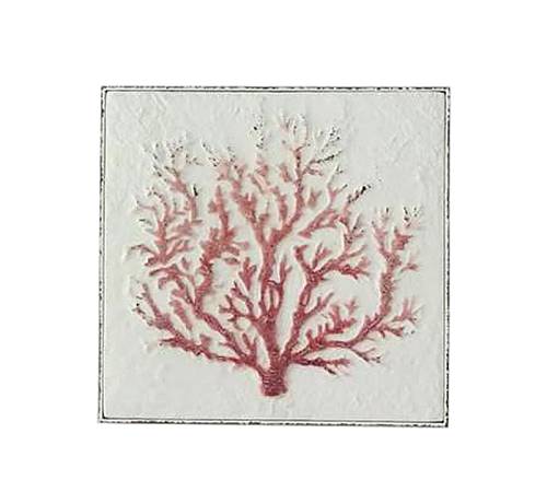 Διακοσμητικό "Κοράλι" σε μεταλλικό καμβά, κοραλί χρ.,45cm ID223