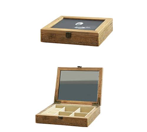 Μπιζουτιέρα ξύλινη με γυαλί,30x24x7cm HG202