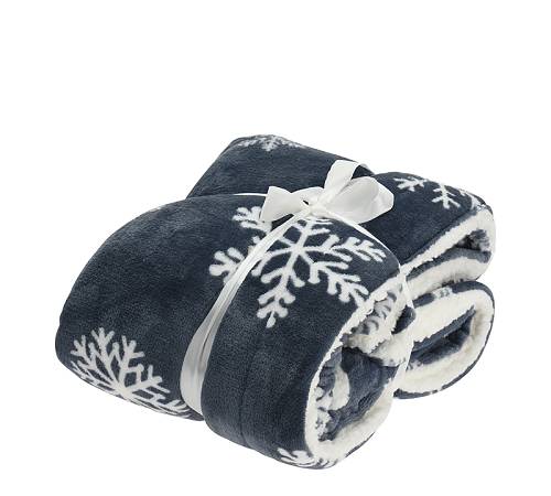 Ριχτάρι fleece & sheepskin, μπλε με εντελβαις,150x130cm MH418