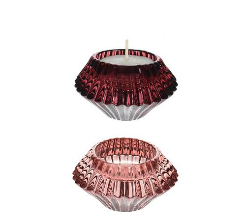 Γυάλινη βάση για 2 τύπους κεριού (ρεσό & σπερματσέτο) 2χρ., 7.5cm XM419