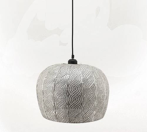 Φωτ/κο οροφής οβάλ πλεκτό σχ.,ασημί 40x33cm HT605