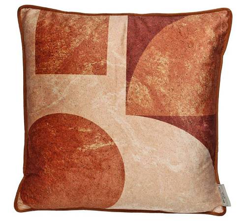 Μαξιλάρι γραμμικό σχ.(B) κεραμιδί βελούδο, 45x45cm XET-8606
