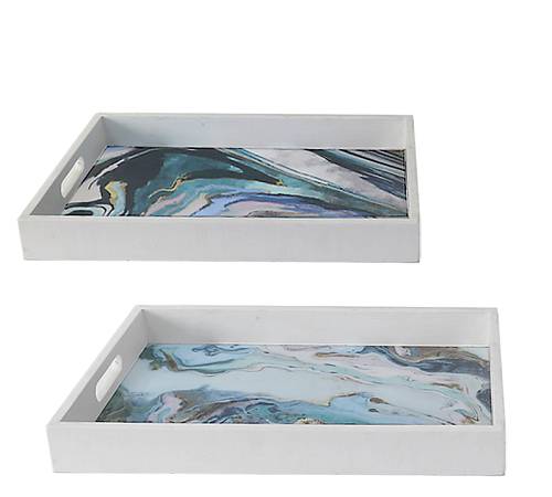 Ξύλινοι δίσκοι Σ/2, σχ.μάρμαρο, 47/40cm ID250