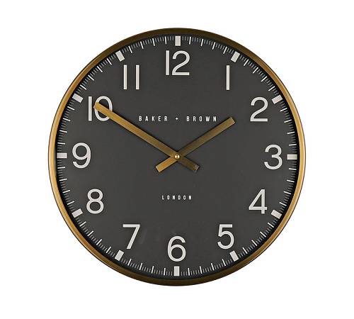 Ρολόι τοίχου με μεγάλους αριθμούς μαύρο/χάλκινο,40cm CL346