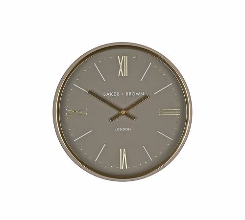 Ρολόι τοίχου "Hampton", καφέ/χρυσό, 25cm CL360