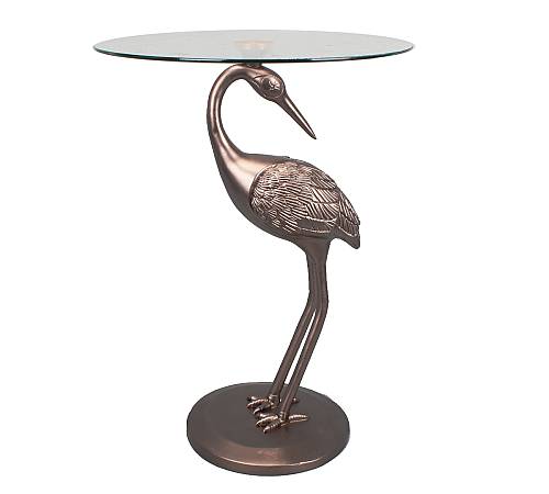 Side table σχ. Κορμοράνος,μπρονζέ, δ.40χ56cm TM391