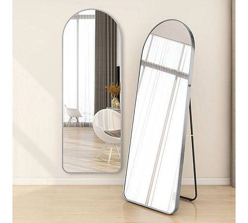 Καθρέπτης δαπέδου αλουμινίο σχ.αψίδα,ασημί 40x150cm JP119S