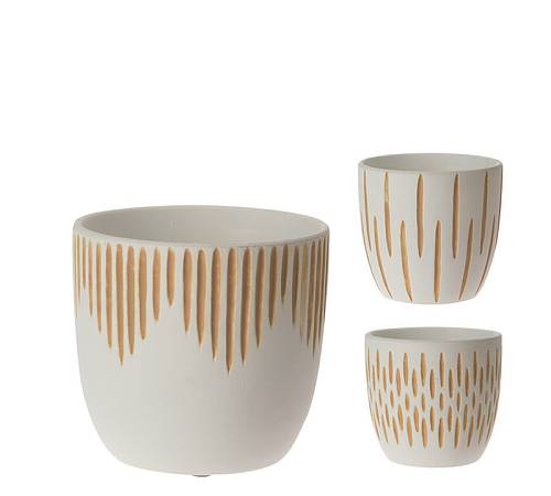 Κασπώ κεραμικό  εκρού/ώχρα, 12x11cm HE247