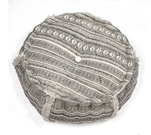 Χαμηλό στρογγυλό πουφ, με κρόσσια, 50x25cm GK120