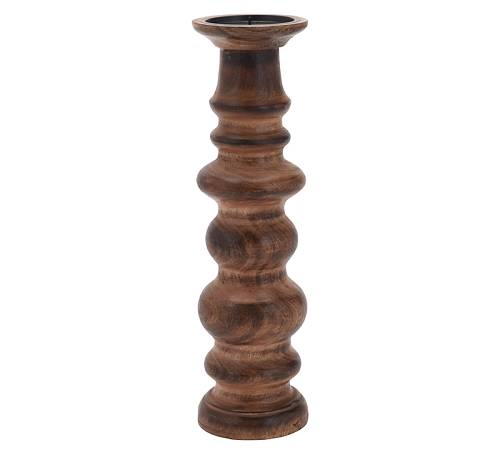 Ξύλινο κηροπήγιο 10x36cm, καφέ. HE293
