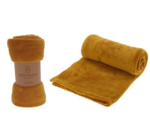 Κουβερτάκι κοραλί φλις, 125x150cm,ώχρα HE303