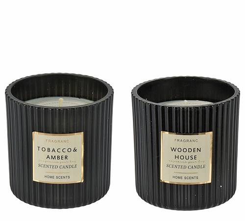 Αρωματικό κερί σε μαύρο γυαλί, 2 αρωμ.,9x9cm CA323