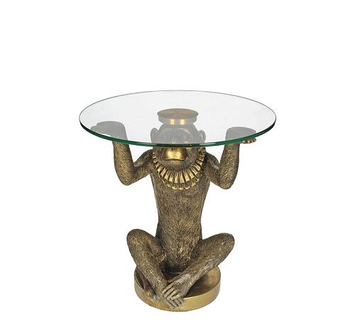 Γυάλινη εταζέρα με  βάση φιγουρα πίθηκου 25x27cm XET-8080