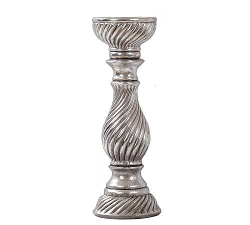 Κηροπήγιο στριφτό σχέδιο, αντ.ασημί 13.5x38.5cm GA294