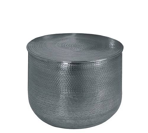 Σφυρήλατο side table αλουμίνο, μολυβί,57x45cm KS143-L