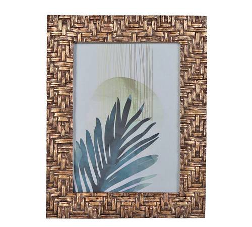 Φωτ/θήκη χρυσή κορνίζα σχ.ψαθα ,13x18cm KAL-2293