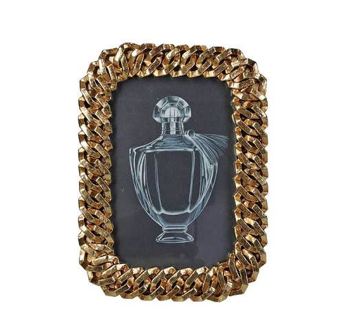 Φωτ/θήκη χρυσή κορνίζα σχ. αλυσίδα ,10x15cm KAL-2298