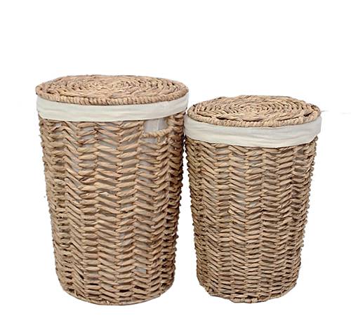 Σετ/2 καλάθια ρούχων υάκινθου, σχ.ψαροκόκκαλο,50/55cm VT123