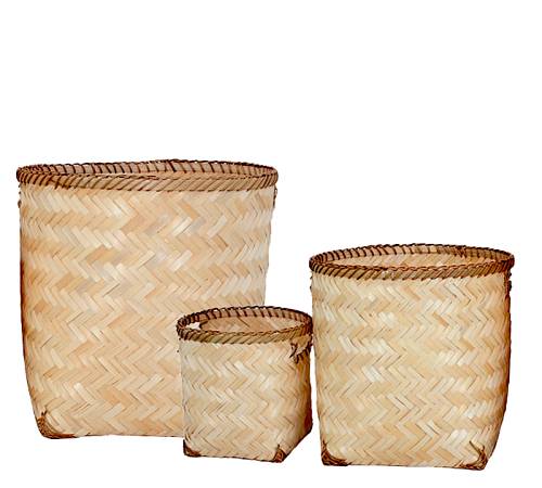 Σετ/3 καλάθια Bamboo φυσικό χρ.,21/32/40cm VT129