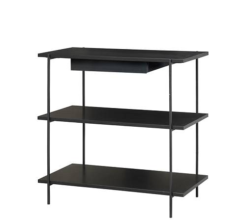 Έπιπλο εισόδου με 2 ράφια & συρτάρι,μαύρο 80x42x80cm HG224