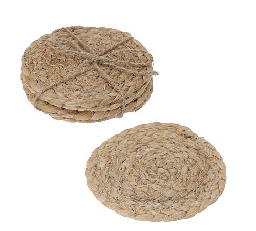 Σουβέρ σετ 4 τεμ., από γιούτα,δ.10cm KZ261