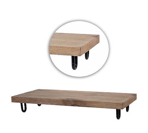 Δίσκος σερβίς από ξύλο mango, μεταλ.πόδια,39x19x6cm KZ262