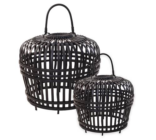 Σετ/2 καπέλα Bamboo για φωτιστικό οροφής,μαύρο χρ.,35/48cm HE340