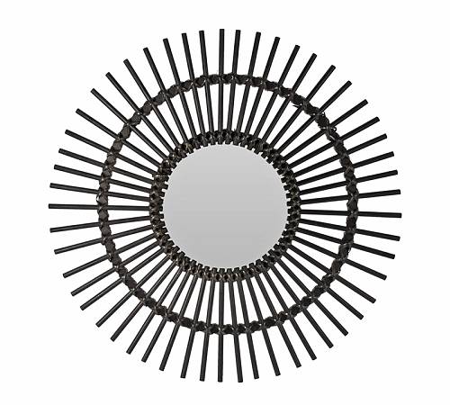 Στρογγυλός καθρέπτης bamboo, μαύρο χρ.,δ.38cm MI134