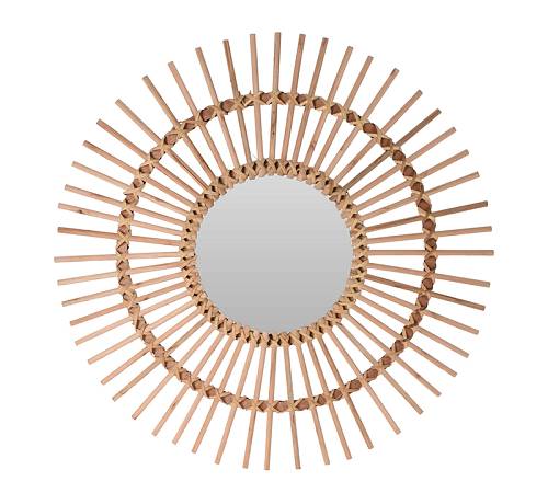 Στρογγυλός καθρέπτης bamboo, φυσικό χρ.,δ.38cm MI135