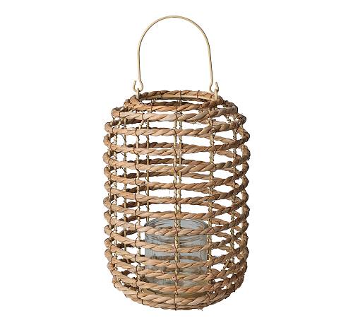 Φανάρι κεριού μεταλ/κο με επένδυση Seagrass, 22x31cm HE351