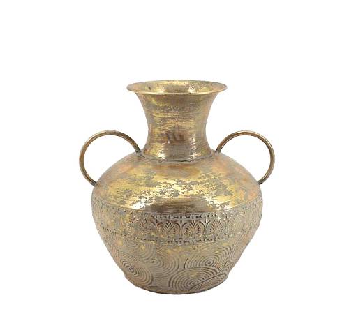 Μεταλλικό σφυρήλατο στρογγ. βάζο με λαιμό 27x28cm HT619