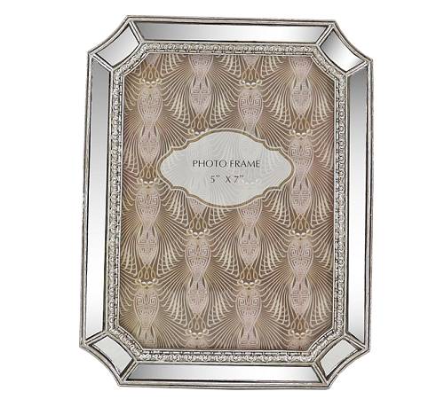 Φωτο/θήκη με οβάλ ασημία κορνίζα καθρέπτη 13x18cm KO177