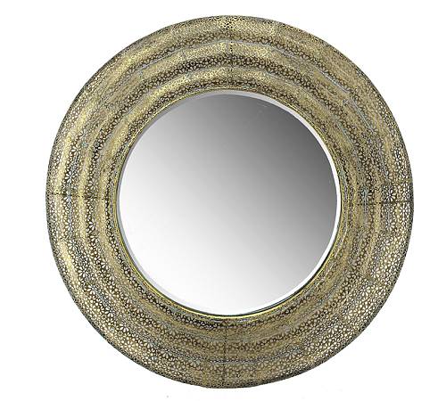 Στρογγυλός καθρέπτης vintage μεταλ.κορνίζα 86cm MI138