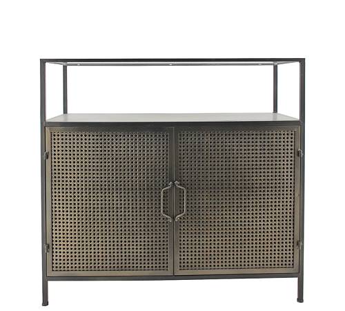 Μεταλλικό ερμάριο,2πορτες & ράφι,γυάλινο καπάκι 90x85cm EP468