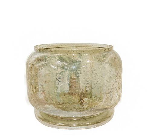 Δοχείο φυσητό γυαλί με ειδική υάλωση χρυσό,29x24cm IN204