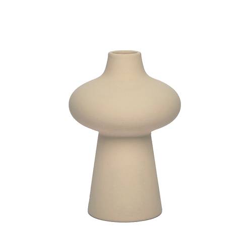 Κεραμικό βάζο "minimal" εκρού 15.5x22.7cm CT449