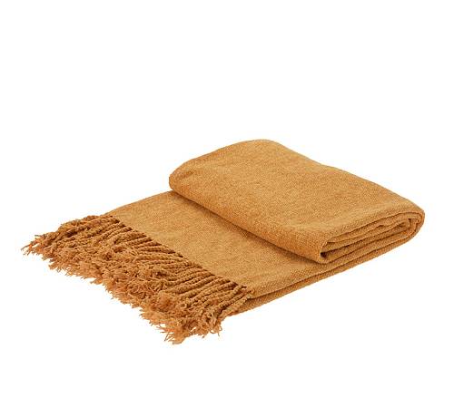 Ριχτάρι ύφασμα σενίλ σε χρώμα ώχρας 130x160cm HE370