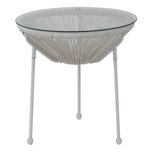 ACAPULCO Τραπεζάκι Μέταλλο Βαφή Άσπρο, Rattan Άσπρο Ε-00020162 Ε246,Α1