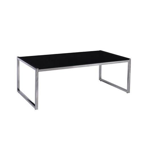 ACTION Tραπεζάκι Σαλονιού - Καθιστικού 120x60cm Inox - Μαυρό Γυαλί 8mm Ε-00023139 ΕΜ748,1