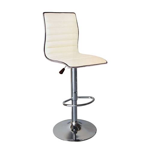 ALFI Σκαμπό BAR με Πλάτη, Βάση Χρώμιο, PU Άσπρο Ρύθμιση Ύψους, Περιστρεφόμενο Ε-00017228 ΕΜ970,1 (ΣΕΤ ΤΩΝ 2)