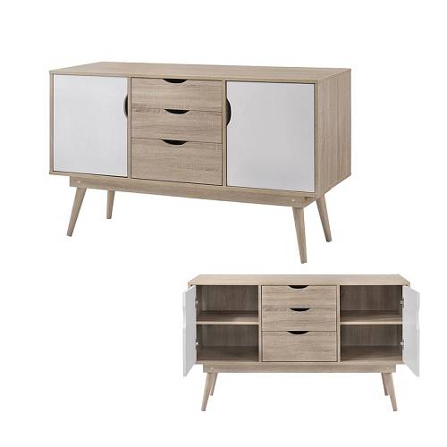 ALIDA Μπουφές Τραπεζαρίας Σαλονιού Απόχρωση Sonoma - Άσπρο Ε-00019166 Ε7345,2