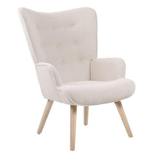 ALMA Πολυθρόνα - Μπερζέρα Σαλονιού - Καθιστικού Φυσικό, Teddy Ύφασμα Άσπρο, K/D Ε-00024648 Ε7141,10