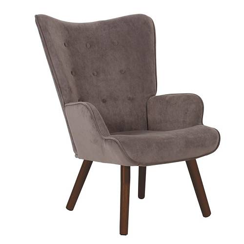 ALMA Πολυθρόνα - Μπερζέρα Σαλονιού - Καθιστικού Καρυδί Ύφασμα Καφέ Velure, K/D Ε-00022987 Ε7141,80Κ