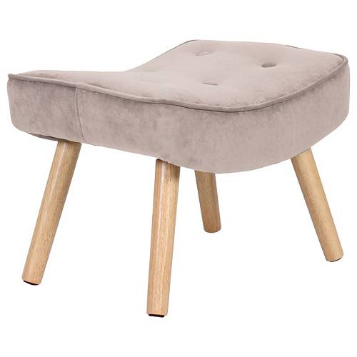 ALMA Σκαμπό - Υποπόδιο, Ύφασμα Velure Ανοιχτό Καφέ, Πόδια Φυσικό, K/D Ε-00022838 Ε7141,21