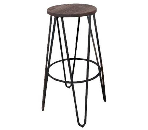 ARCO Wood Σκαμπό Bar, Μέταλλο Βαφή Antique Black, Ξύλο Απόχρωση Dark Oak Ε-00017624 Ε5207,10