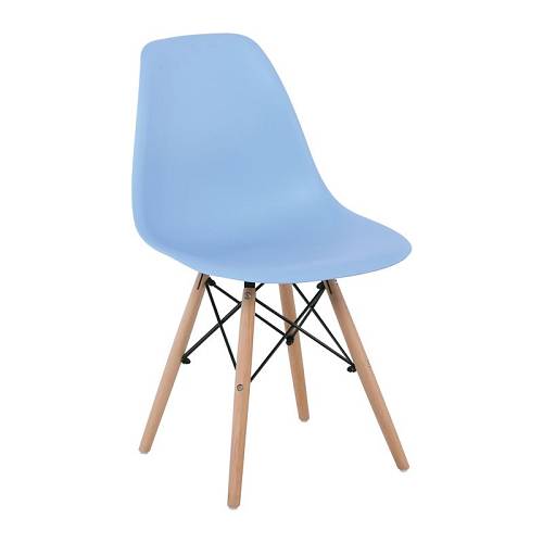 ART Wood Kαρέκλα Τραπεζαρίας - Κουζίνας, Πόδια Οξιά, Κάθισμα PP Σιέλ - 1 Step K/D Ε-00020849 ΕΜ123,5W (ΣΕΤ ΤΩΝ 4)