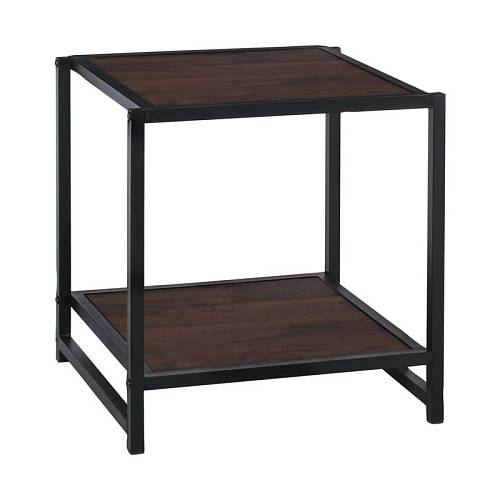 ATOS Κομοδίνο Μέταλλο Βαφή Μαύρο - Mdf Καρυδί Ε-00021519 Ε8012,1