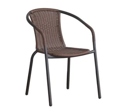 BALENO Πολυθρόνα Βεράντας - Κήπου, Μέταλλο Βαφή Καφέ, Wicker Brown, Στοιβαζόμενη Ε-00016569 Ε2401