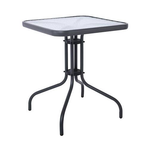 BALENO Τραπέζι Κήπου - Βεράντας, Μέταλλο Βαφή Ανθρακί, Επιφάνεια Γυαλί Ε-00021221 Ε2404,1