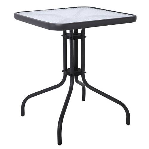 BALENO Τραπέζι Κήπου - Βεράντας, Μέταλλο Βαφή Ανθρακί, Γυαλί Tempered Ε-00024597 Ε2408,1